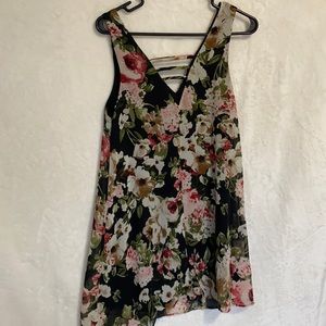 Blue Rain Floral Dress